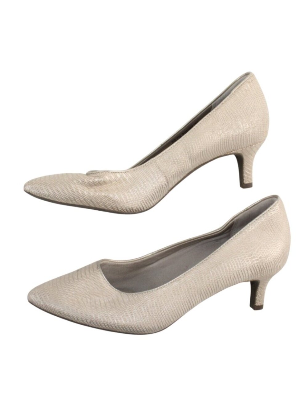 Rockport Trutech Womens 7 Kalila Gold Pebbled Leather Pumps High Heels BX1967 - Picture 6 of 10
